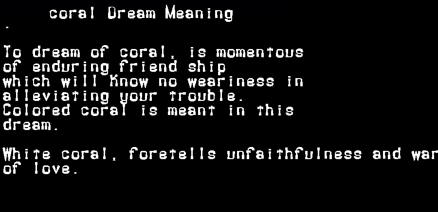 coral dream meaning