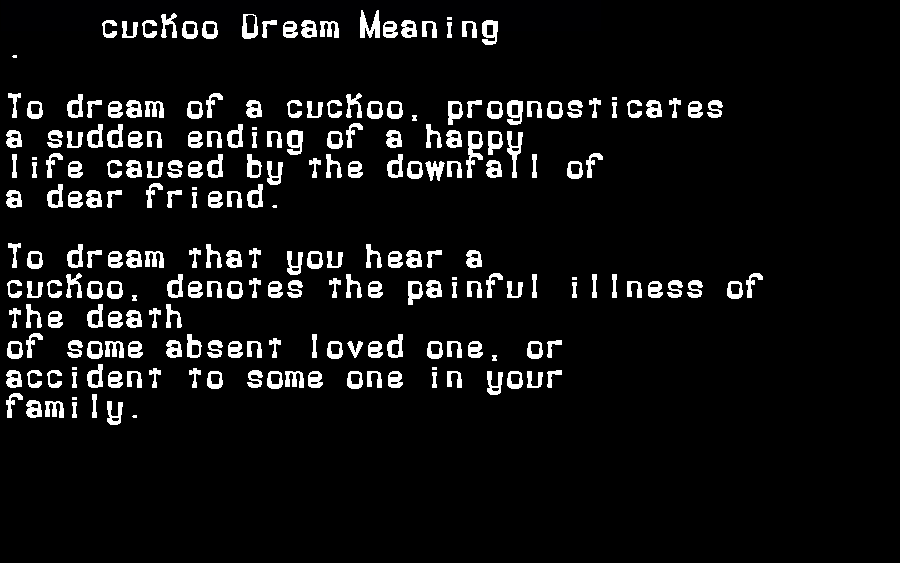 cuckoo dream meaning