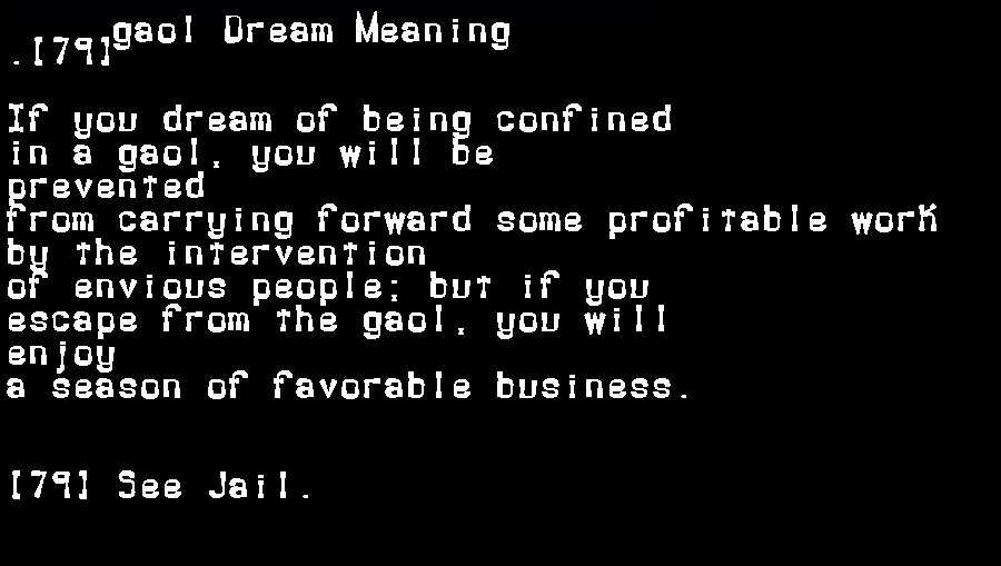 gaol dream meaning