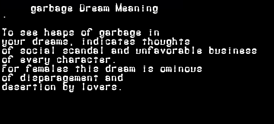 garbage dream meaning