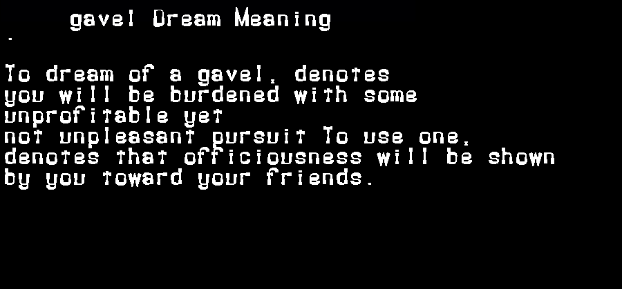 gavel dream meaning