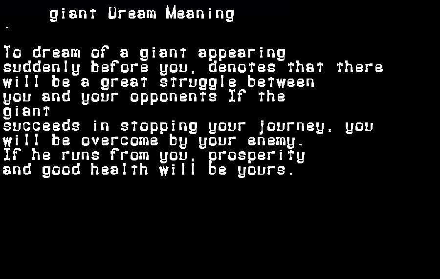 giant dream meaning