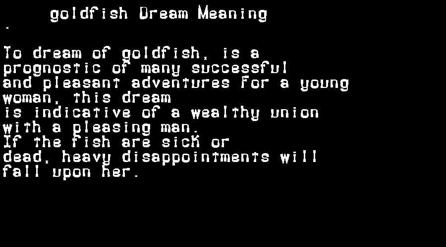 goldfish dream meaning