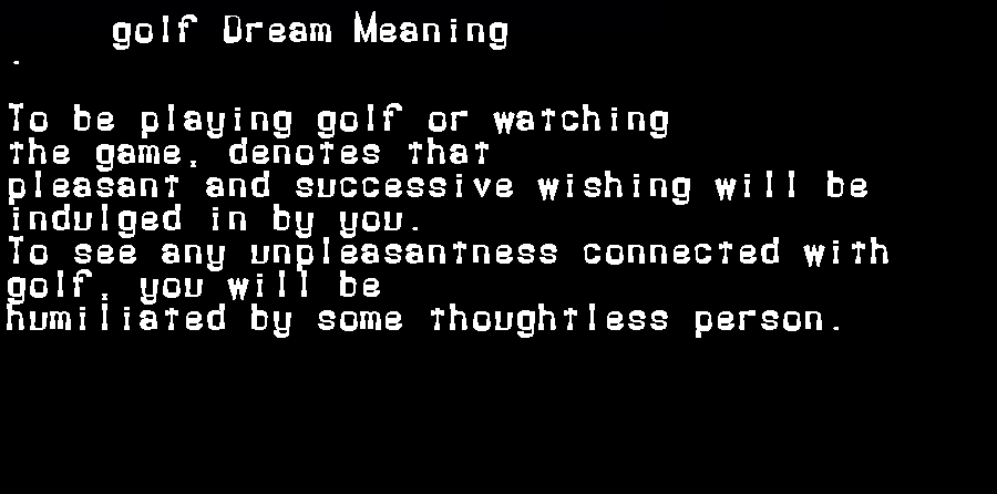 golf dream meaning