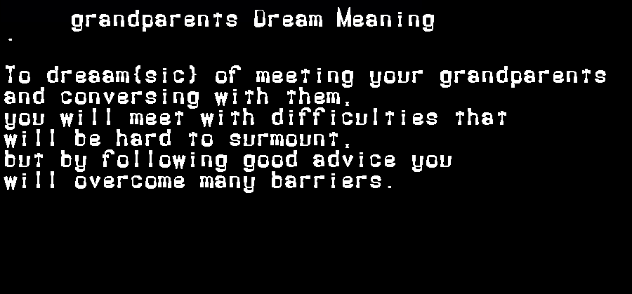 grandparents dream meaning