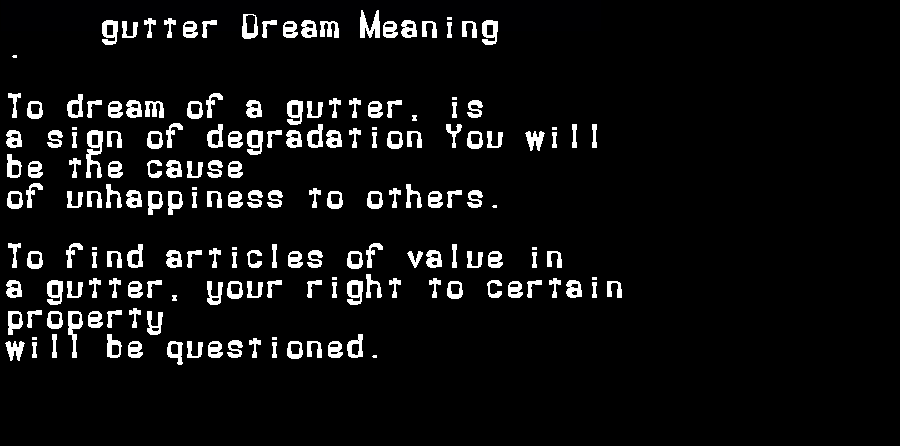 gutter dream meaning