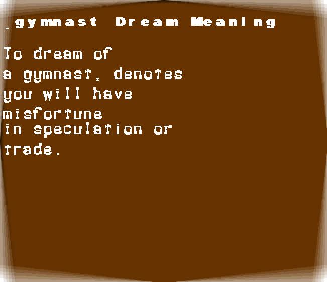 gymnast dream meaning