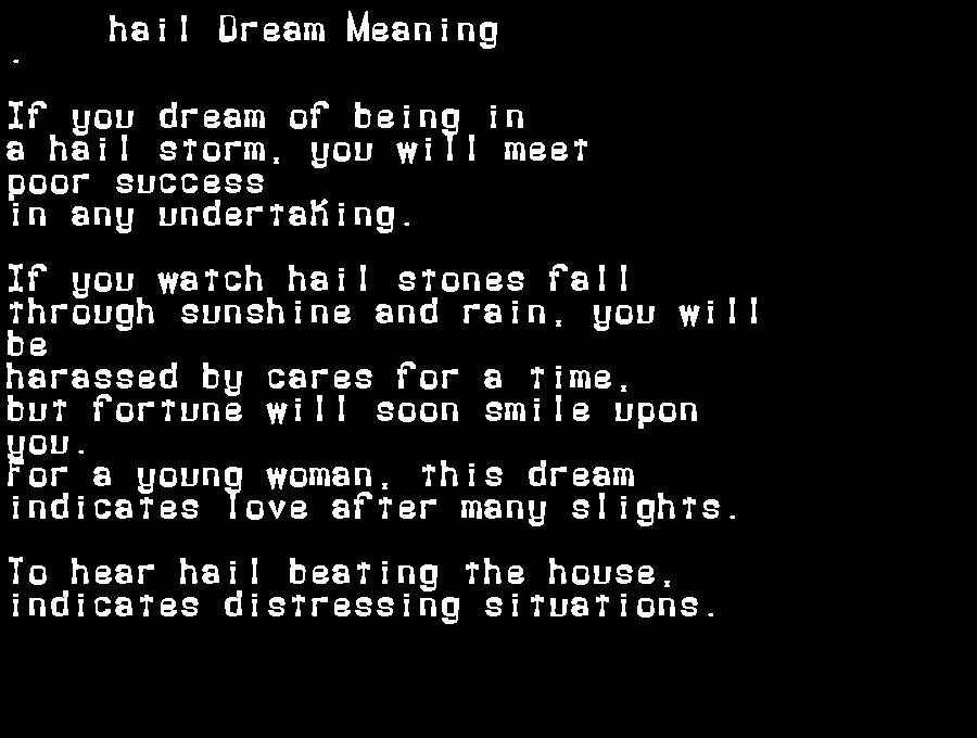 hail dream meaning