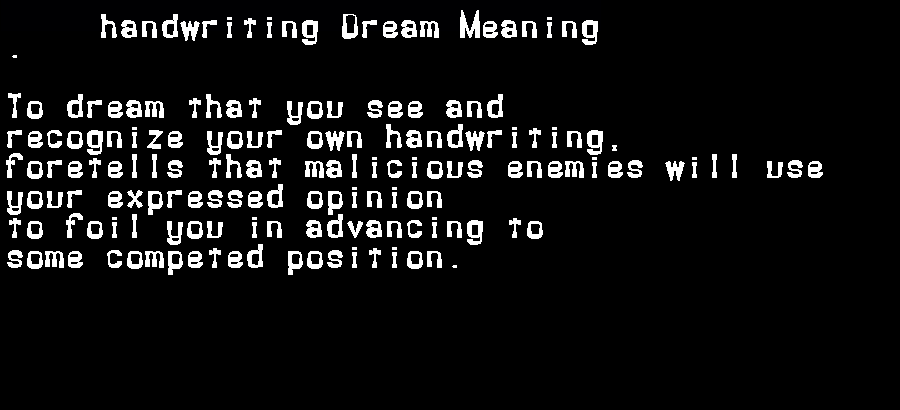 handwriting dream meaning