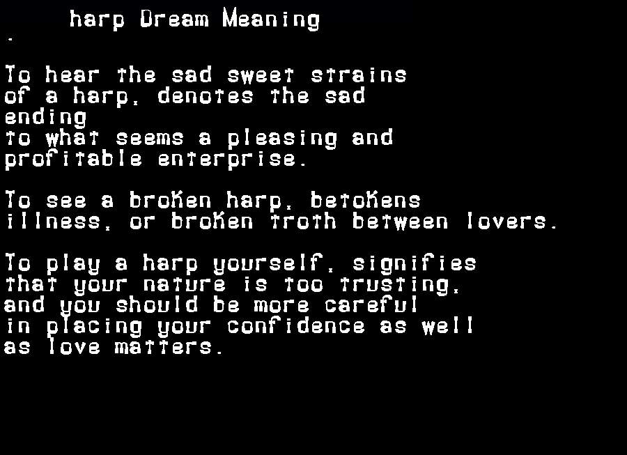 harp dream meaning