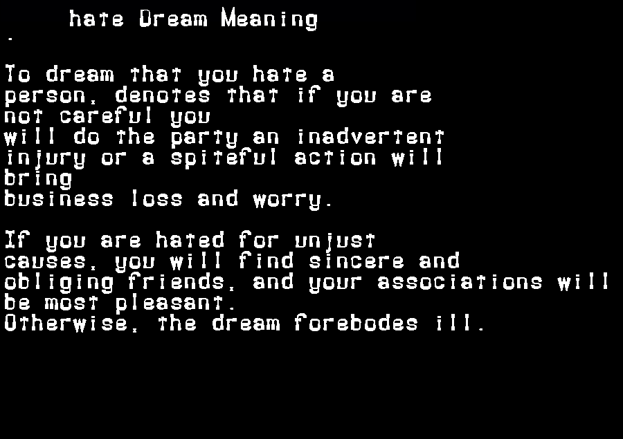 hate dream meaning