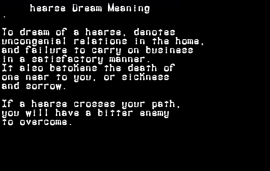 hearse dream meaning