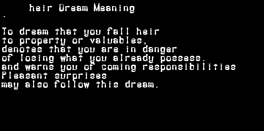 heir dream meaning