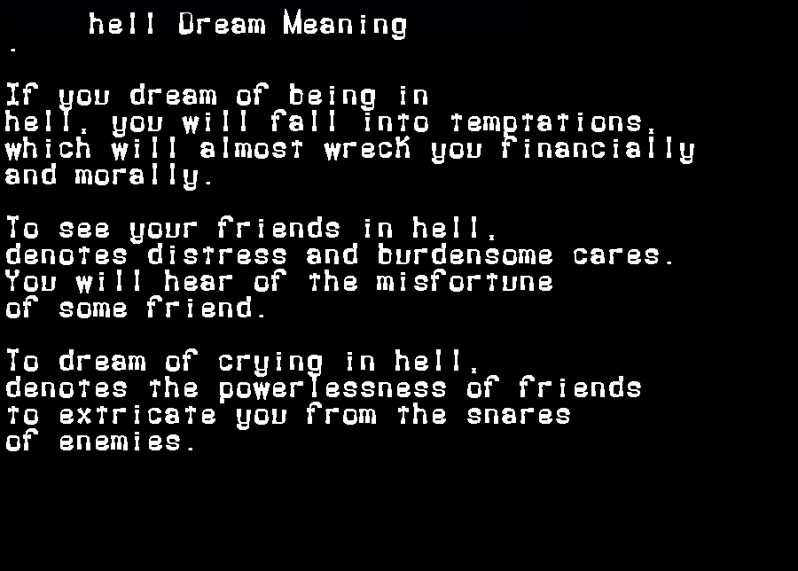 hell dream meaning