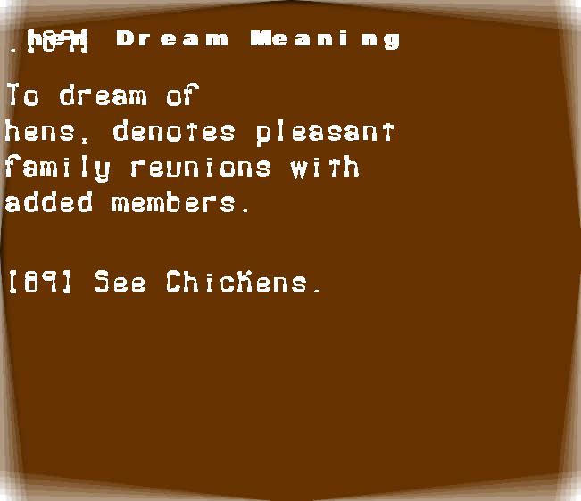 hen dream meaning