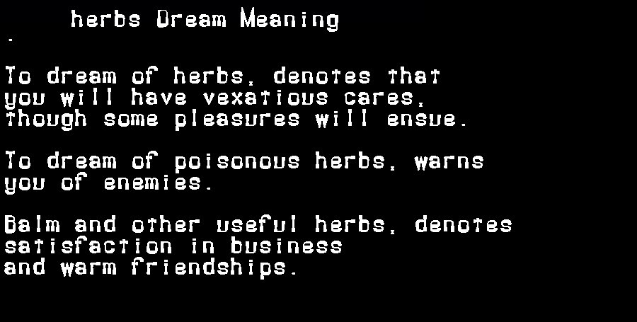 herbs dream meaning