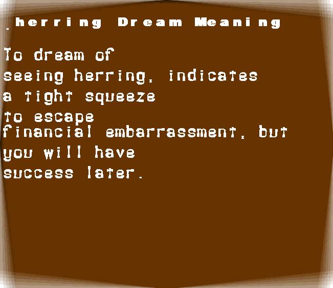 herring dream meaning