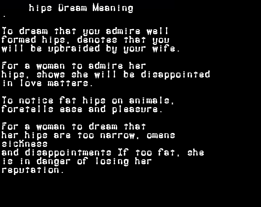 hips dream meaning