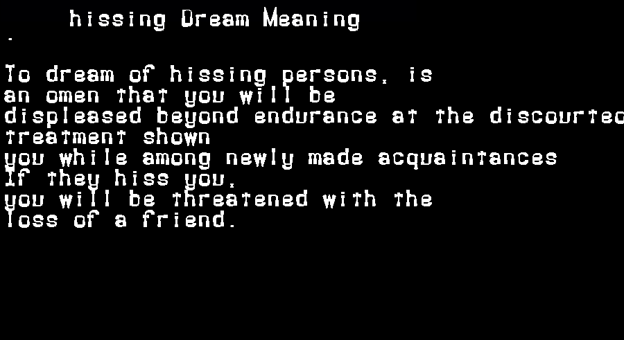 hissing dream meaning