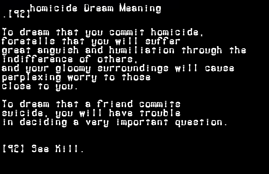 homicide dream meaning