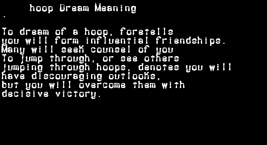 hoop dream meaning