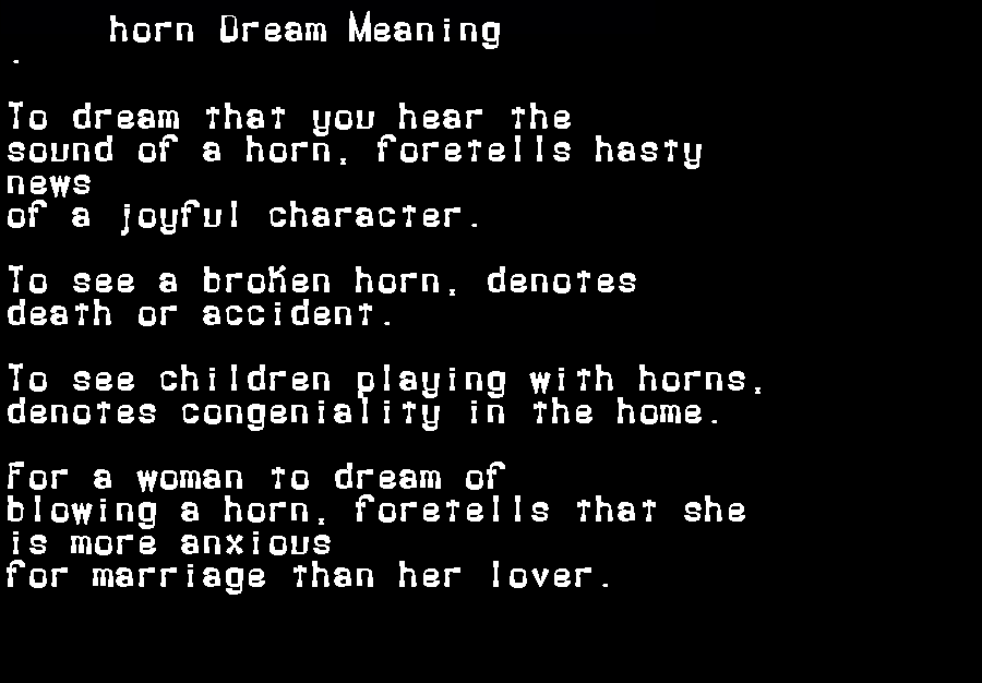 horn dream meaning