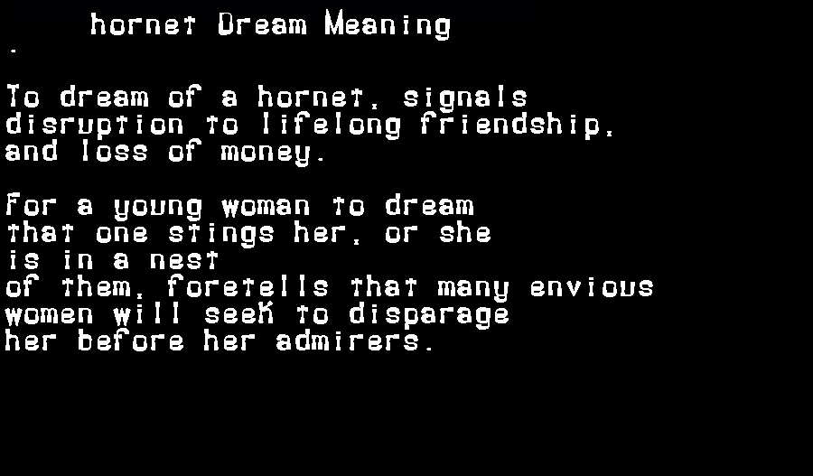 hornet dream meaning