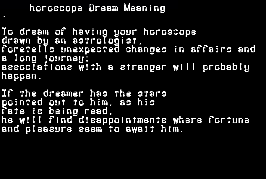 horoscope dream meaning