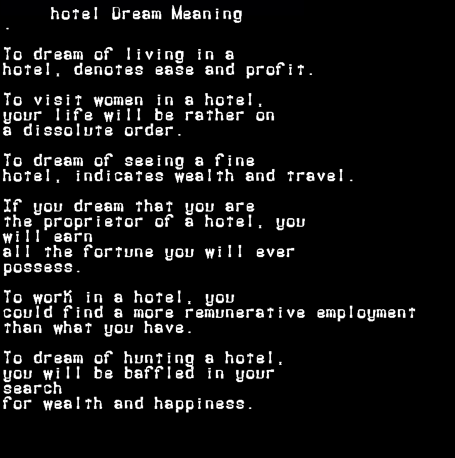 hotel dream meaning