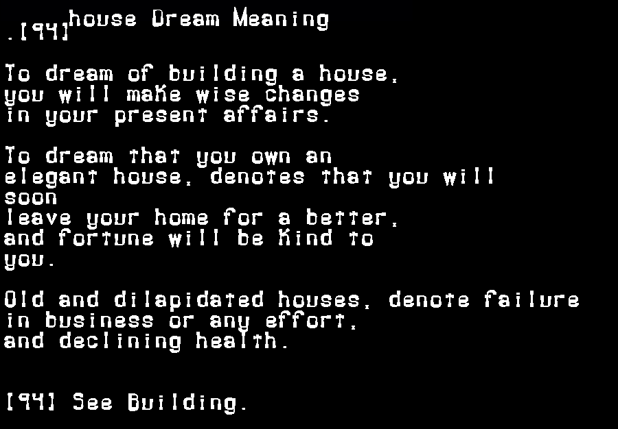 house dream meaning