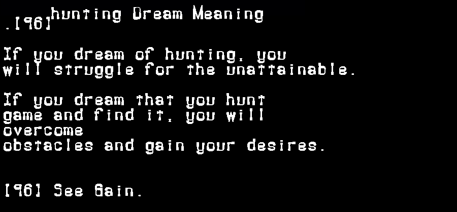 hunting dream meaning