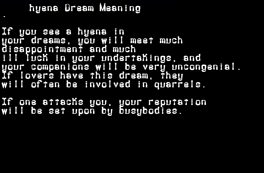 hyena dream meaning