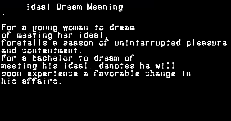 ideal dream meaning