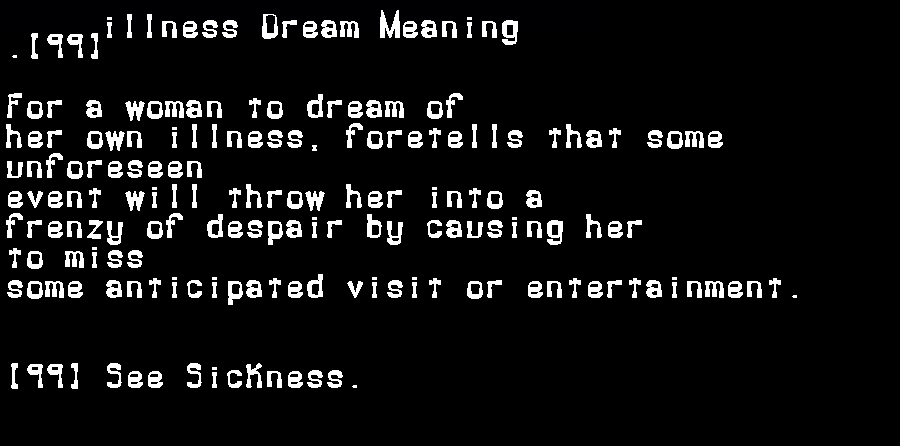 illness dream meaning