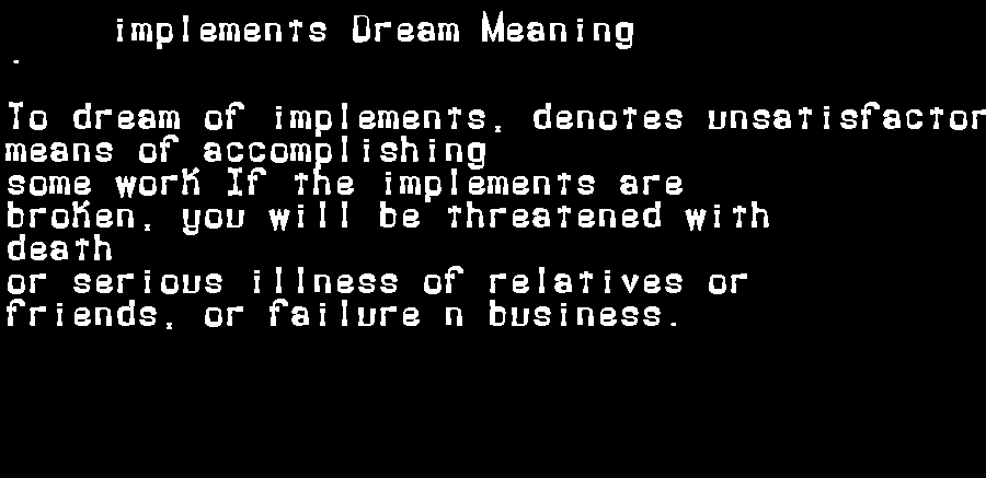 implements dream meaning