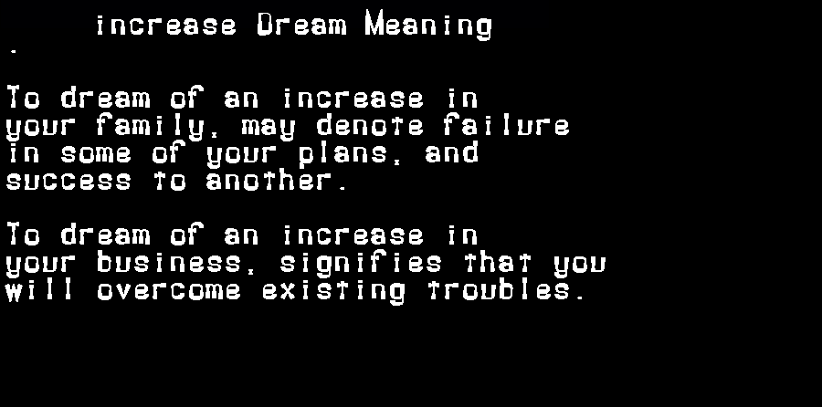 increase dream meaning