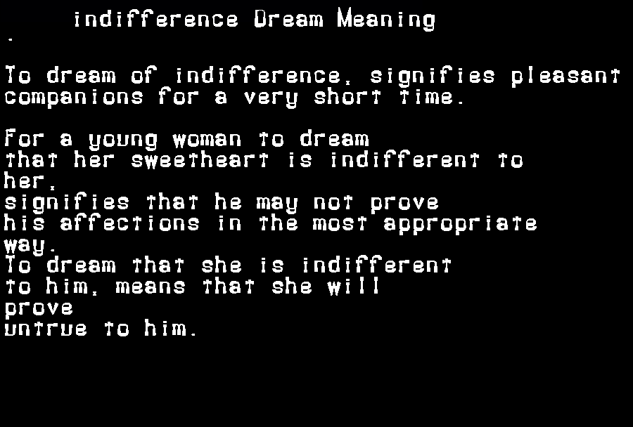 indifference dream meaning