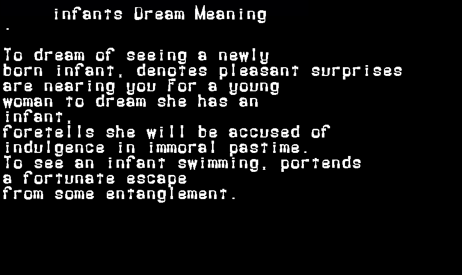 infants dream meaning