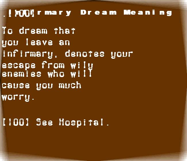 infirmary dream meaning