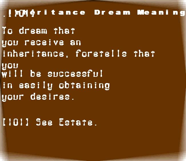 inheritance dream meaning