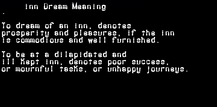 inn dream meaning