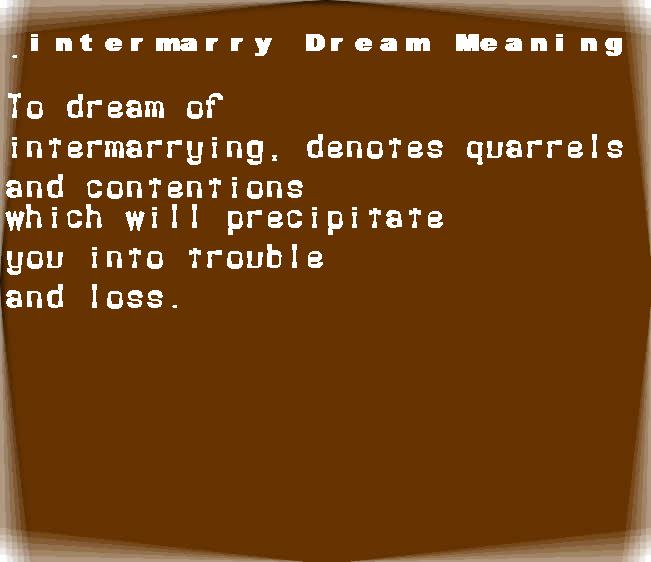 intermarry dream meaning