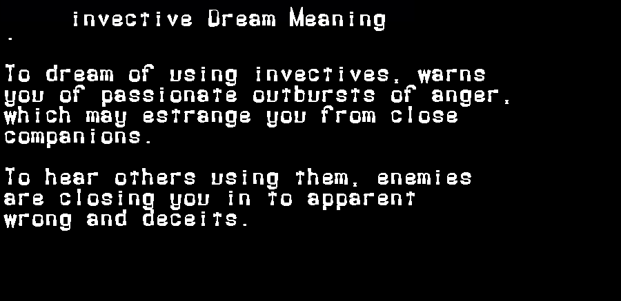 invective dream meaning