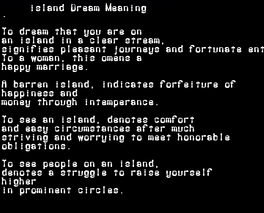 island dream meaning