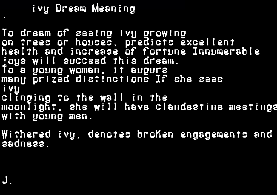 ivy dream meaning