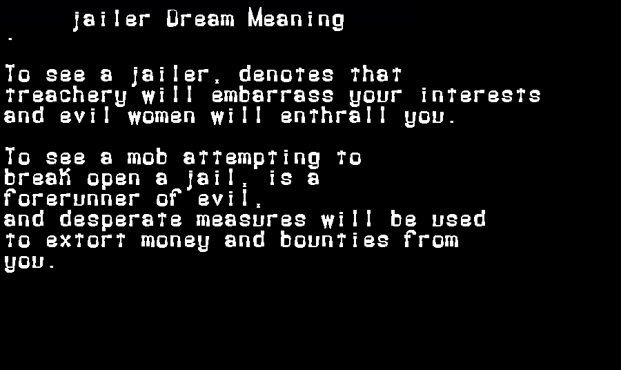 jailer dream meaning