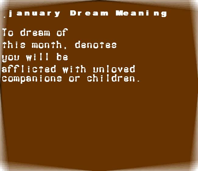 january dream meaning