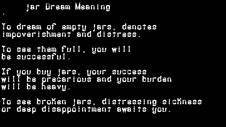 jar dream meaning