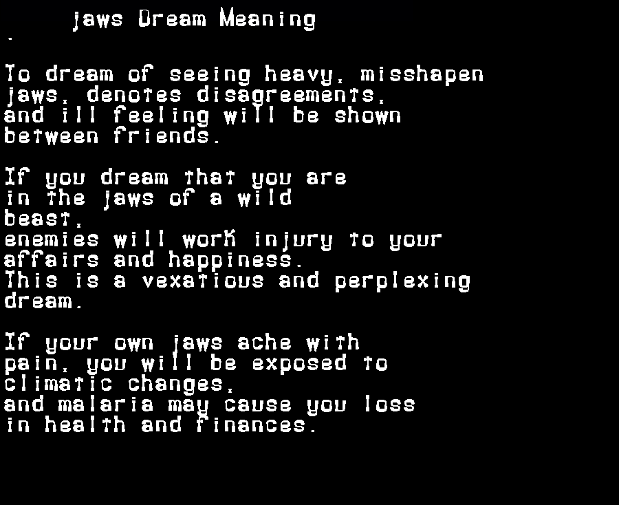 jaws dream meaning