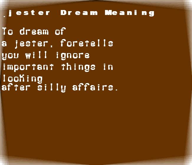 jester dream meaning